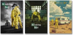 Affiches toile Breaking Bad Style 2 en lot de 3, 20 x 30 cm