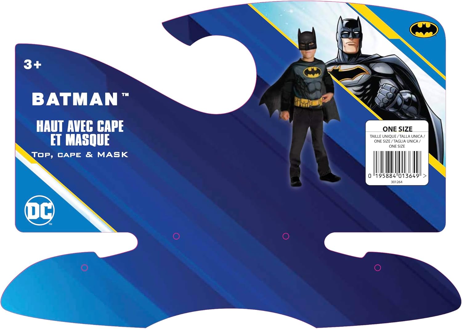 Déguisement Batman DC enfant avec cape et masque, taille unique 5 à 8 ans – Image 6