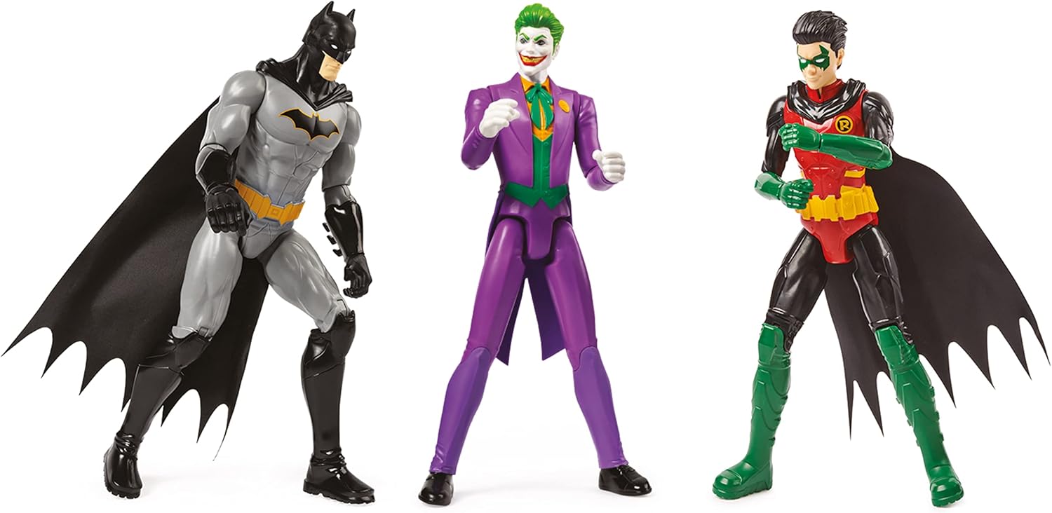 DC Comics - Pack de 3 figurines articulées 30 cm Batman, Robin et Le Joker – Image 3