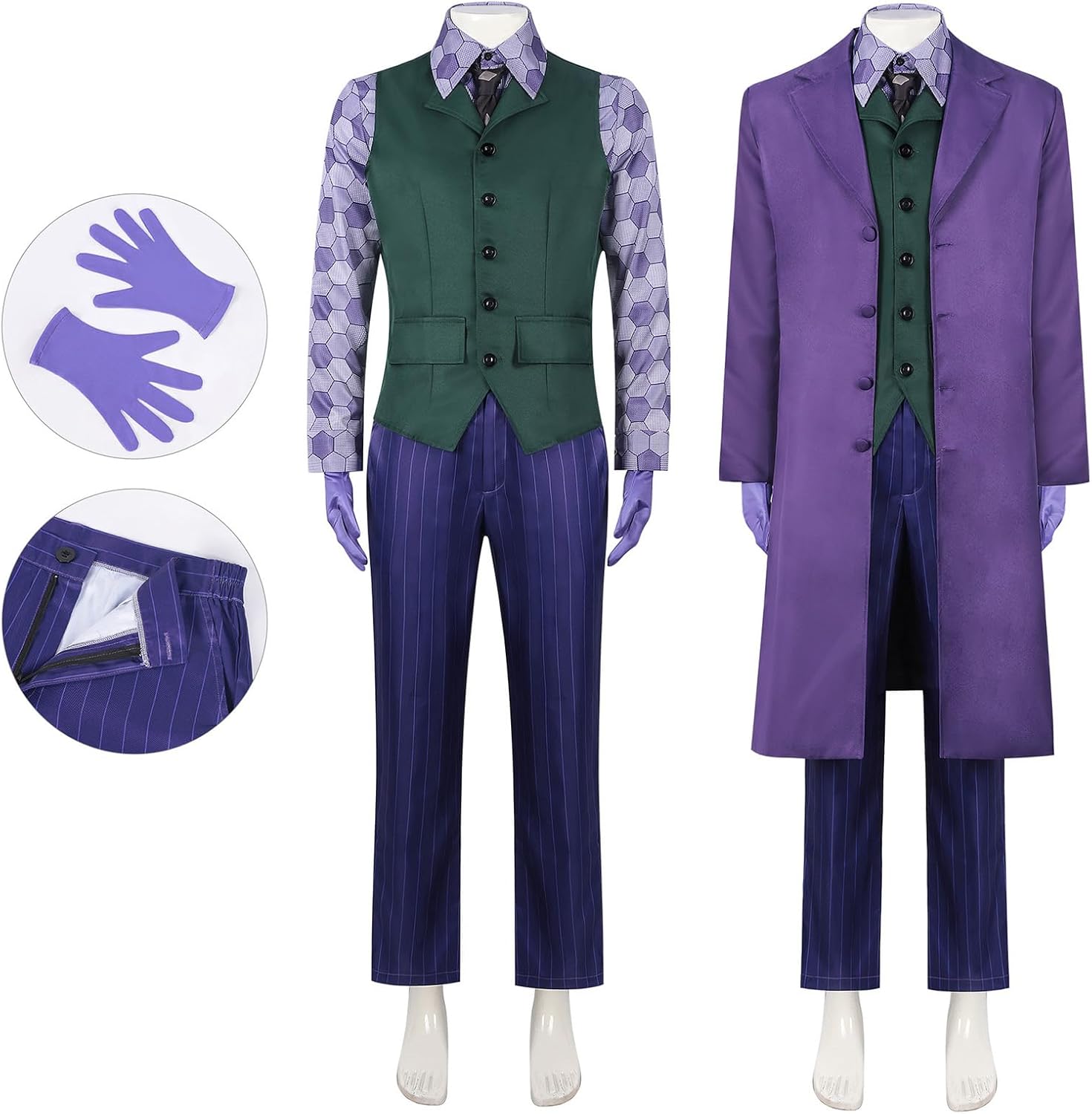 Costume Joker homme taille L en combinaison violette, lot de 6 – Image 2