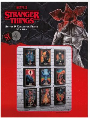 Stranger Things 4, lot de 9 posters d'art multicolores