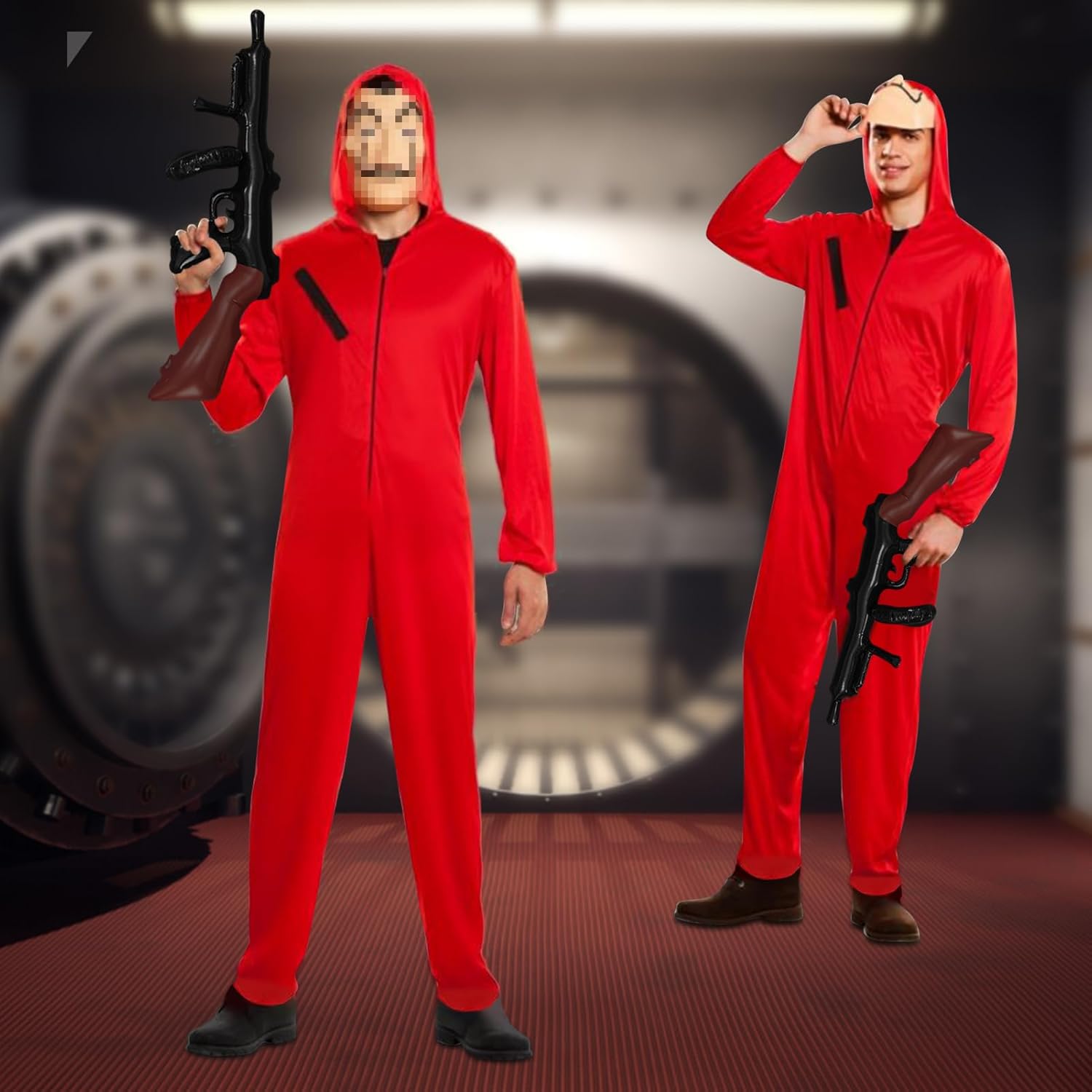 Combinaison rouge à capuche Casa de papel enfant avec masque – Image 5