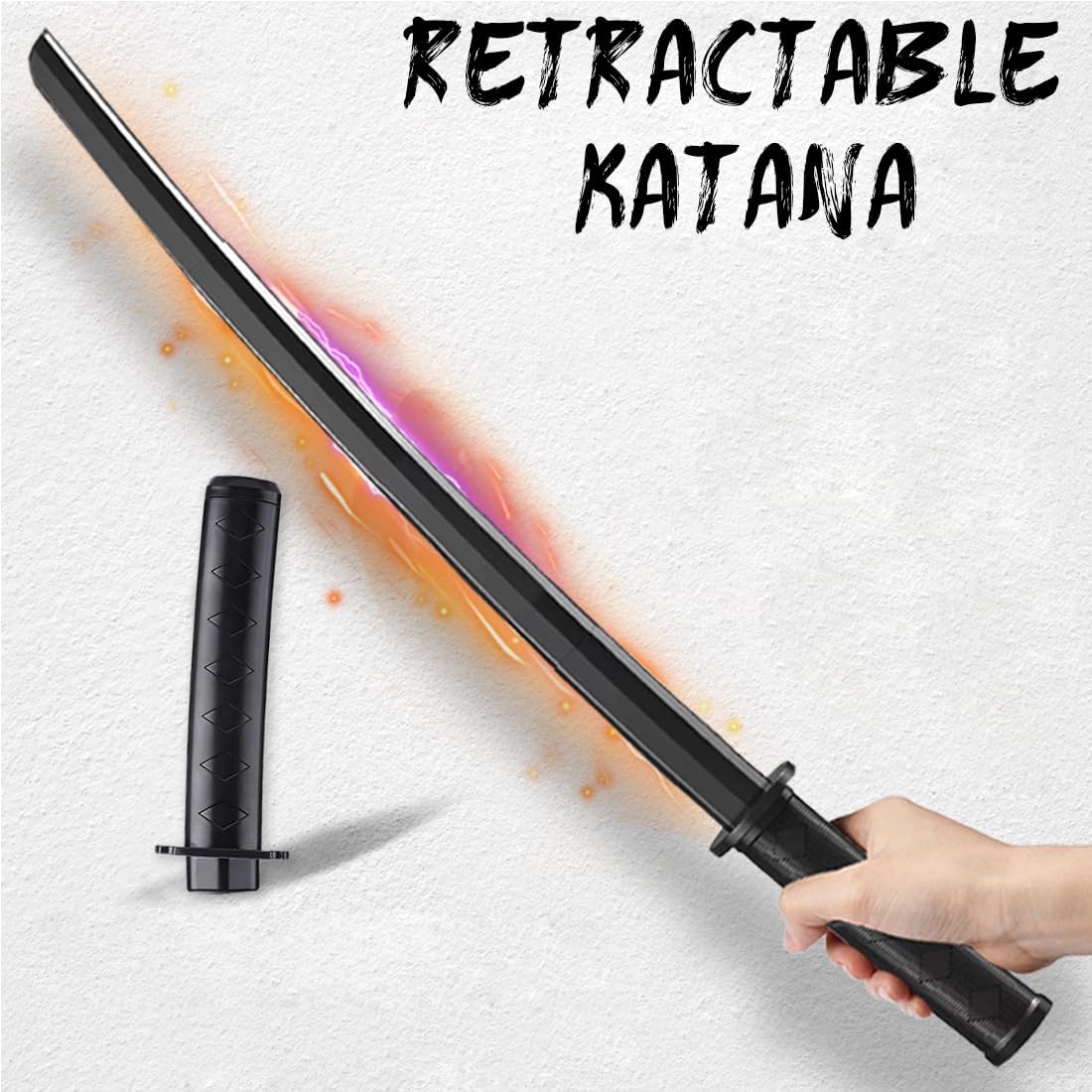 Katana Deadpool télescopique en plastique noir, impression 3D – Image 2