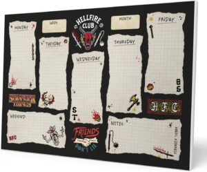 Semainier bloc-notes A4 Stranger Things pour bureau