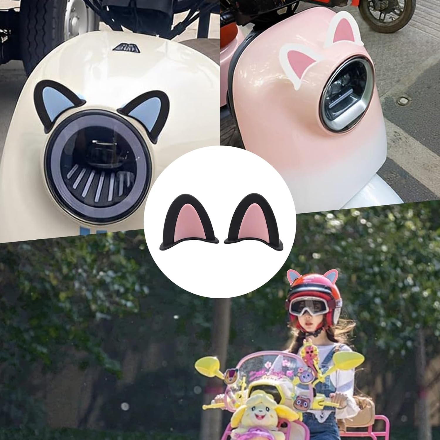 Set 3 pièces d’oreilles de chat en PP pour casque moto Deadpool – Image 7