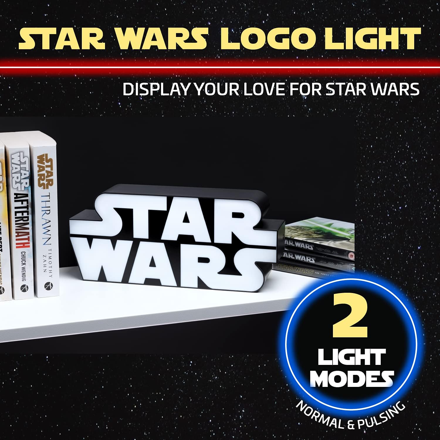 Lampe logo Star Wars noir et blanc avec effets lumineux – Image 2