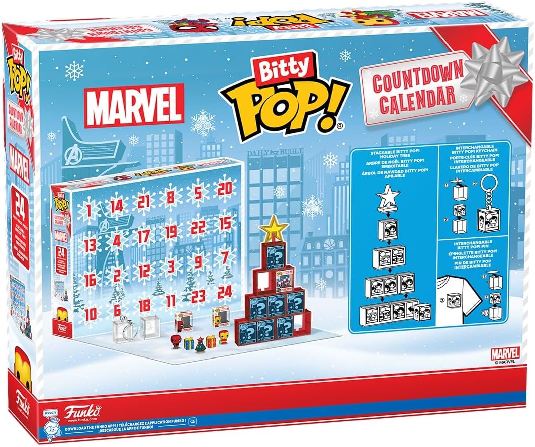 Calendrier de l'Avent Marvel Comics Bitty Pop! Funko avec 24 mini figurines en vinyle – Image 3