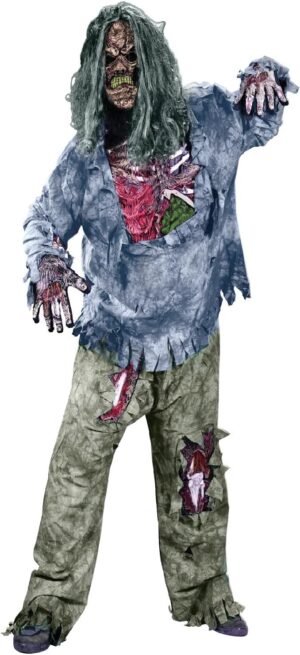 Costume zombie 3D Deluxe The Walking Dead pour homme et adolescent, tailles M-L et L-XL