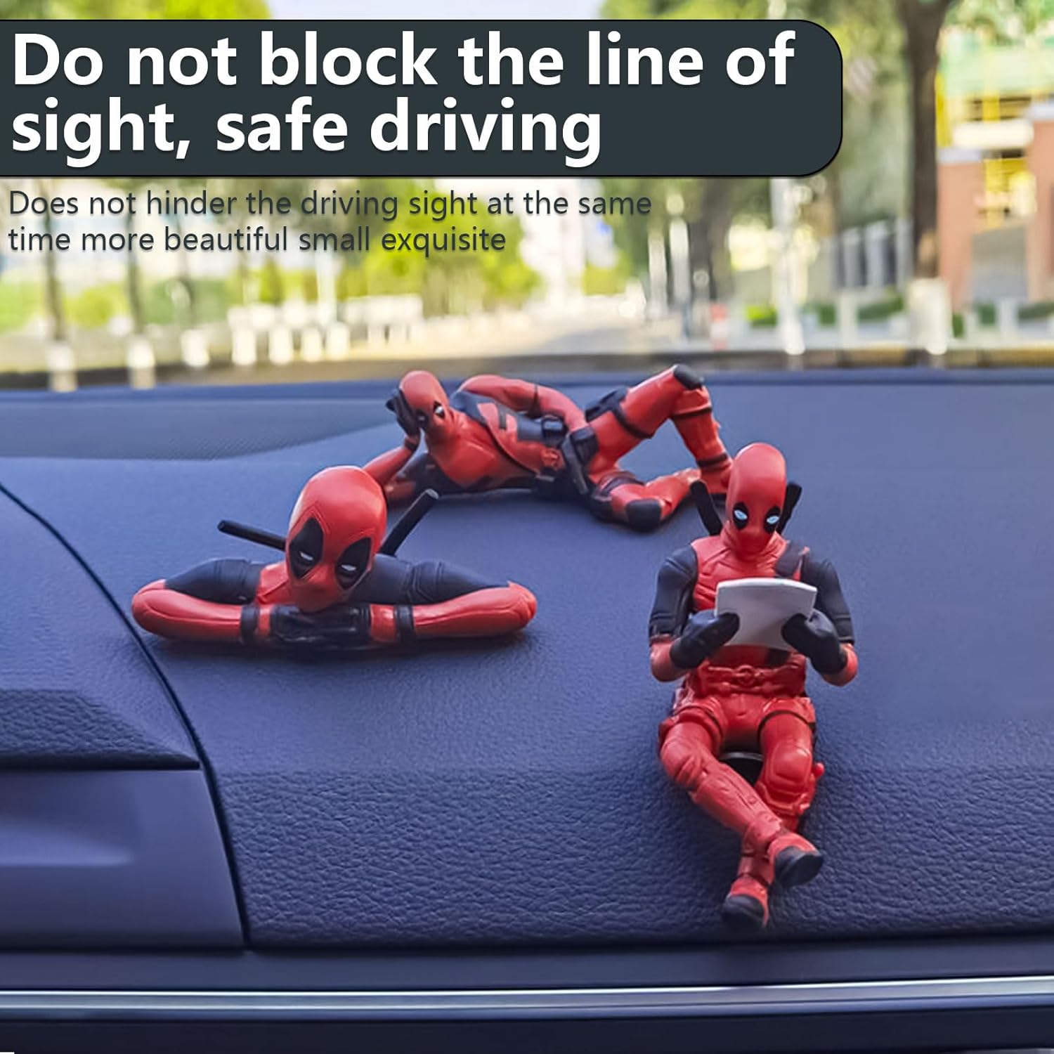 Lot de 3 figurines Deadpool pour décoration de voiture – Image 6