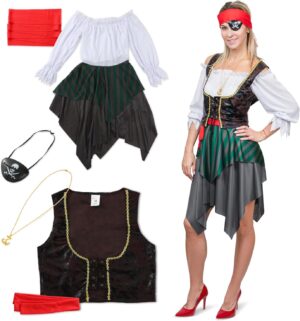 Déguisement pirate femme Set I avec robe, tailles M et L