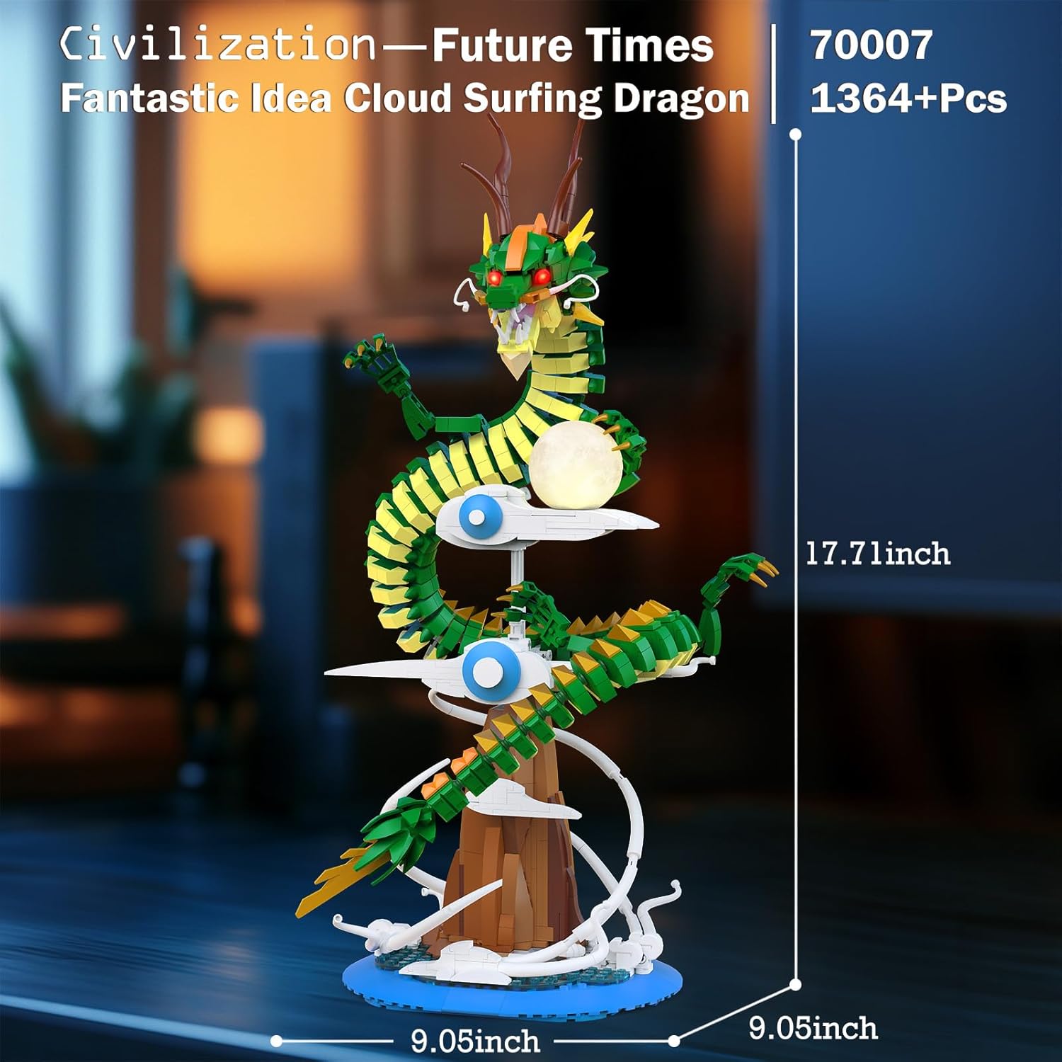 Ensemble de construction JMBricklayer Dragon lumineux 70007 pour adultes – Image 5
