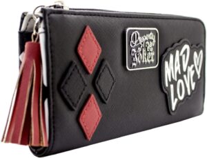 Pochette porte-monnaie Harley Quinn noir, amour fou du Joker