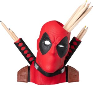 Pot à crayons Deadpool Marvel rouge à 3 compartiments