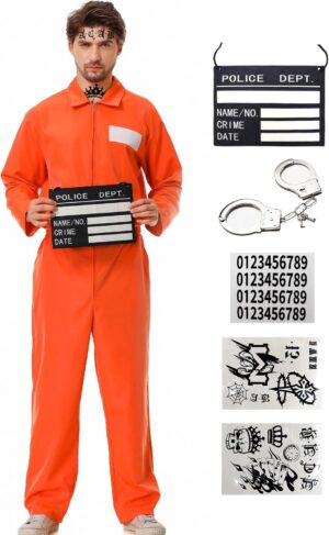 Combinaison de prisonnier orange Breaking Bad, costume unisexe pour homme
