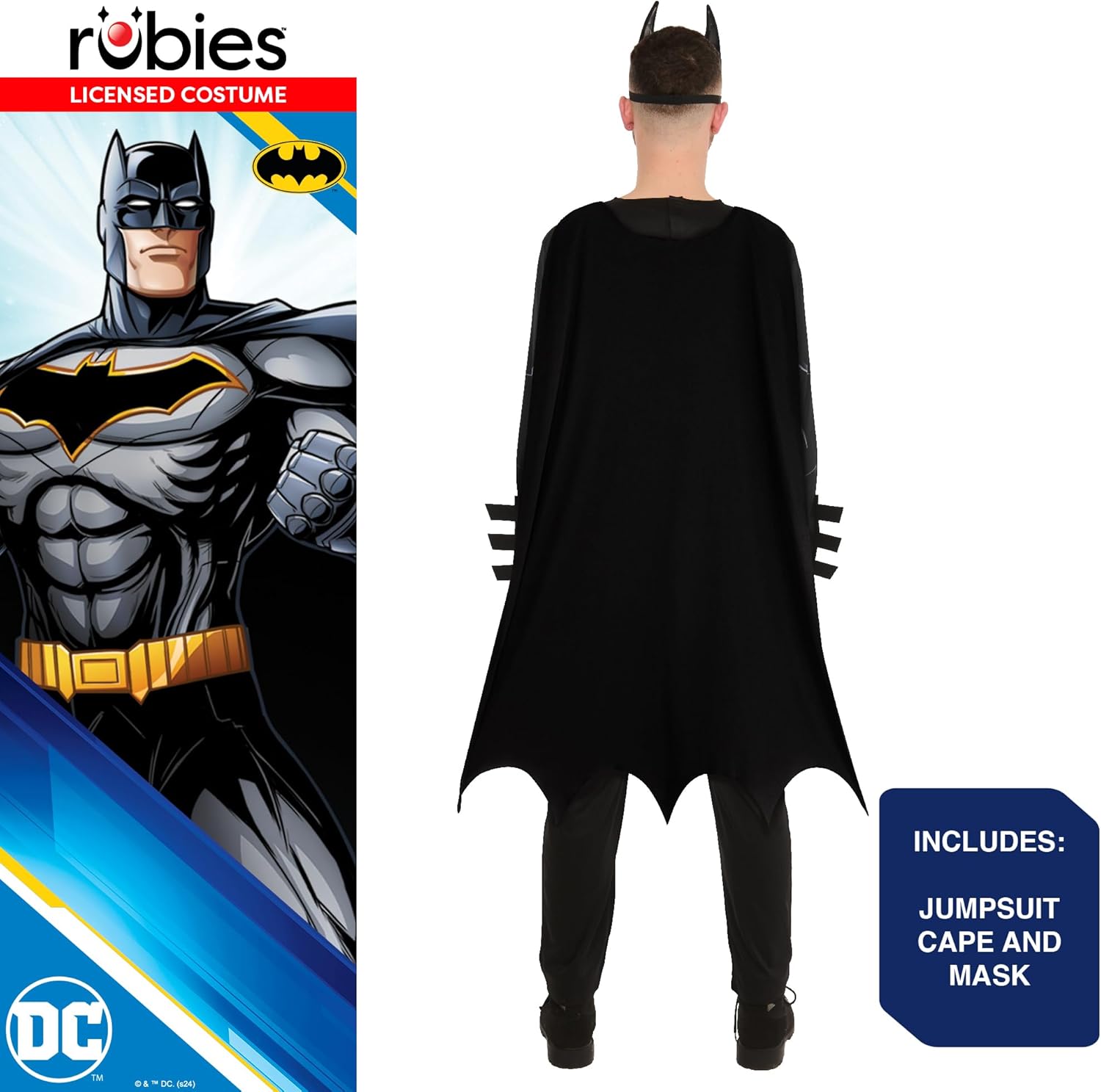 Déguisement adulte DC Batman avec cape et masque – Image 2