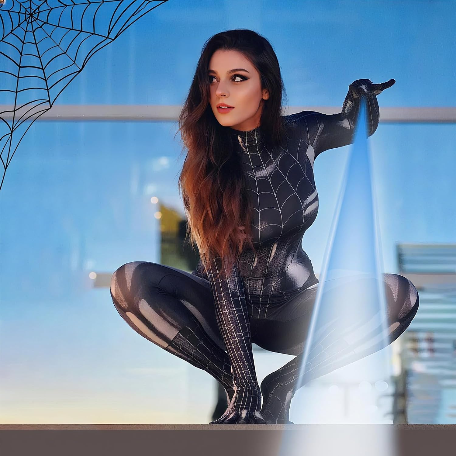 Combinaison femme d'araignée sexy pour Halloween et cosplay – Image 3