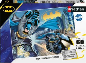 Puzzle Nathan Batman, le chevalier noir 60 pièces avec trieur à 3 compartiments