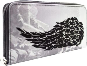 Portefeuille clutch gris Walking Dead Daryl Dixon aux ailes d’ange