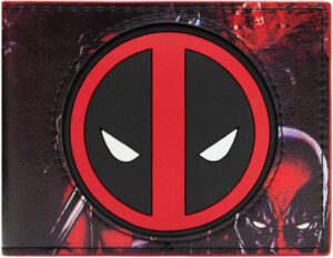 Portefeuille Marvel Deadpool animé rouge à visage d'antihéros