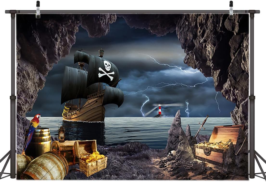 Fond photo bateau pirate 7x5FT en vinyle XY74 – Image 5