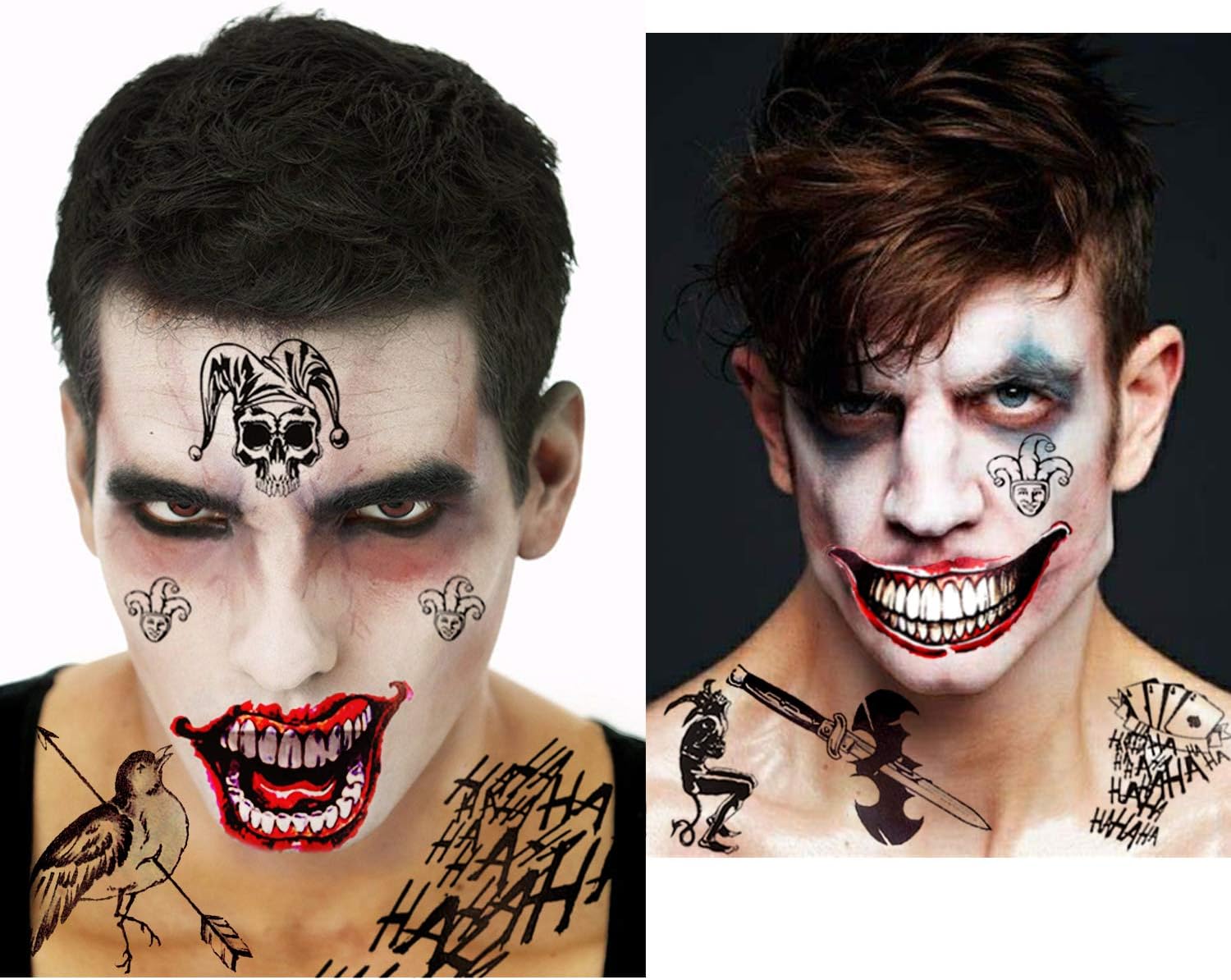 Tatouages temporaires Joker et Harley Quinn, 8 grandes feuilles Squad Suicide – Image 6