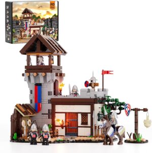 FUNWHOLE Château médiéval Le Hobbit, 964 pièces avec 5 figurines