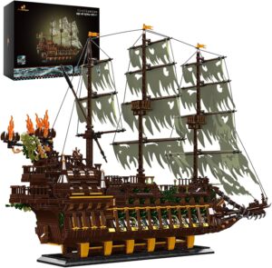 JMBricklayer bateau fantôme mystérieux noir, modèle pirate 3653 pièces
