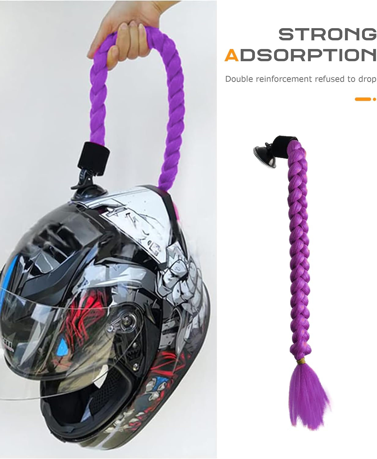 Tresse violette pour casque moto Harley Quinn – Image 4