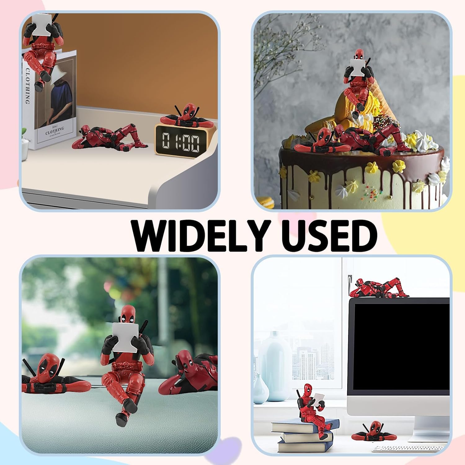 Lot de 3 figurines Deadpool en PVC pour rétroviseur et intérieur de voiture – Image 6