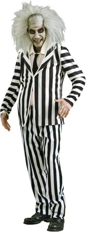 Déguisement Beetlejuice avec veste, pantalon et plastron, taille M