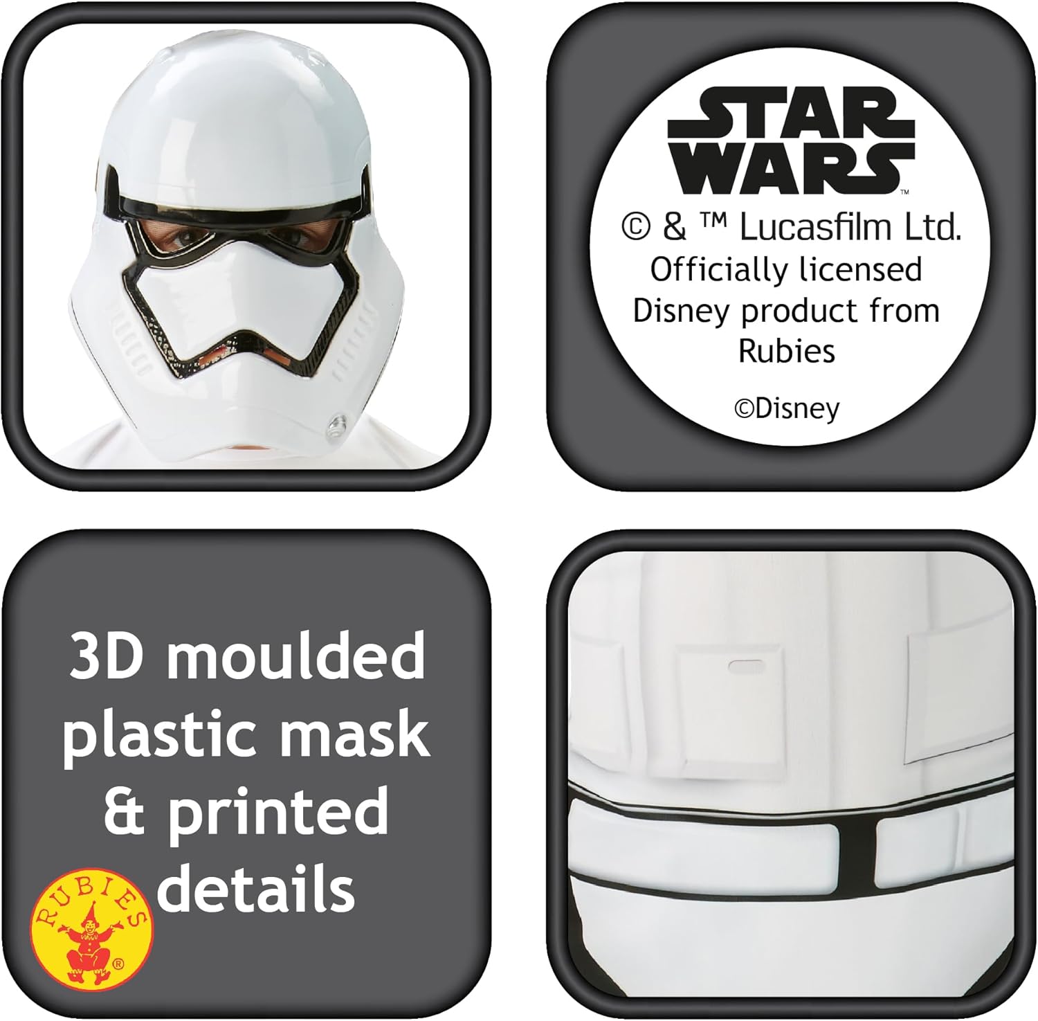 Déguisement enfant Stormtrooper blanc Star Wars Rubie's, taille 5 à 6 ans – Image 3