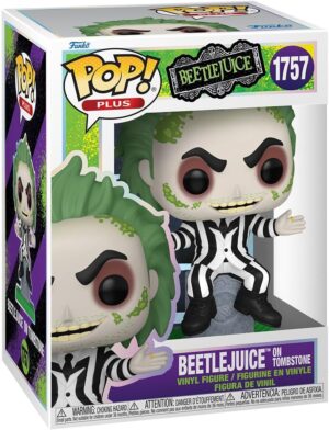 Figurine vinyle Beetlejuice avec pierre tombale Funko Pop Plus