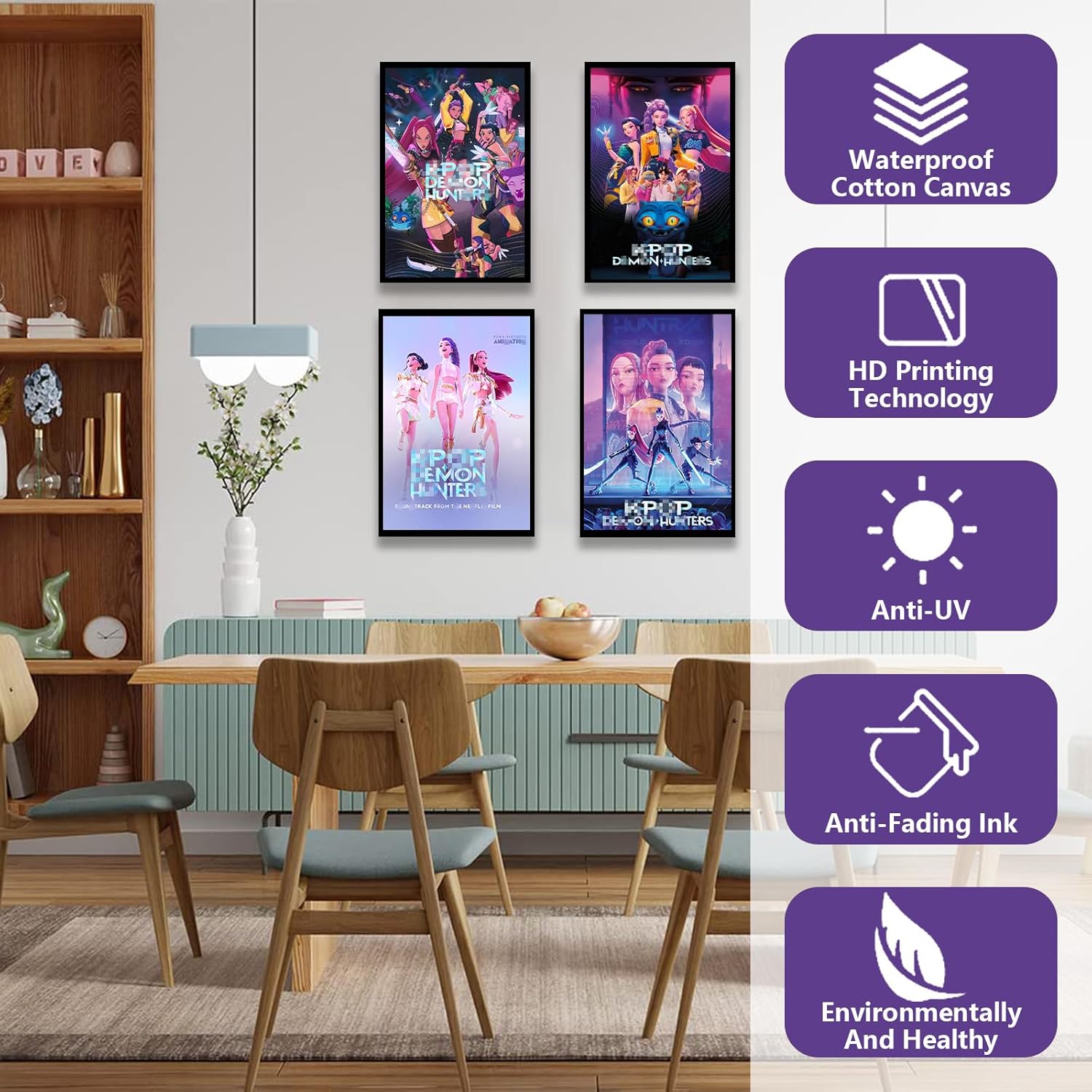 Affiches Beetlejuice sur toile, lot de 4 en 21 x 30 cm, coloris A – Image 3