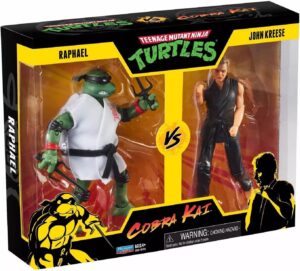 Lot de 2 figurines Raphael vs John Kreese - Teenage Mutant Ninja Turtles X Cobra Kai