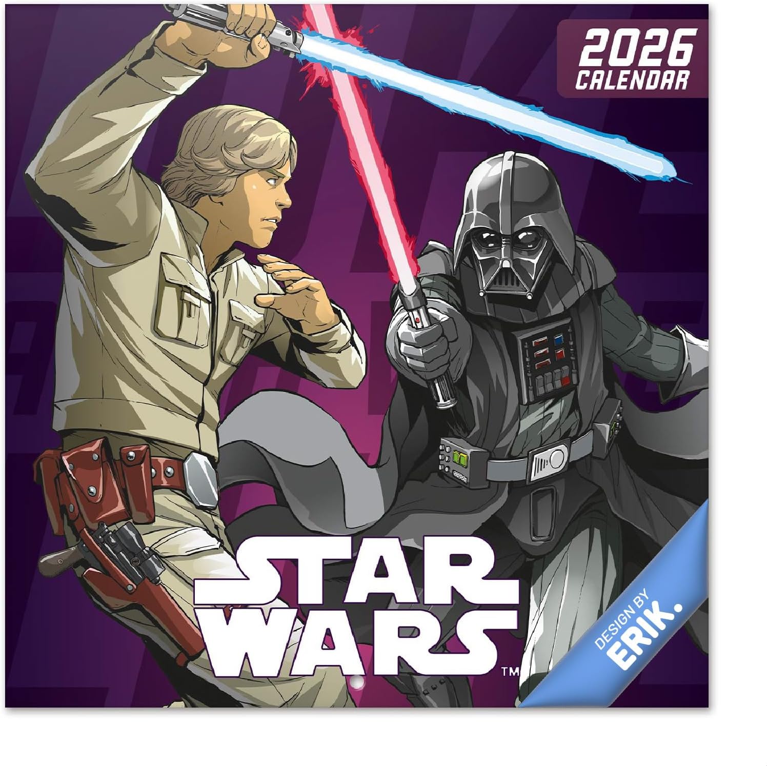 Calendrier mural mensuel Star Wars 2026 30x60cm