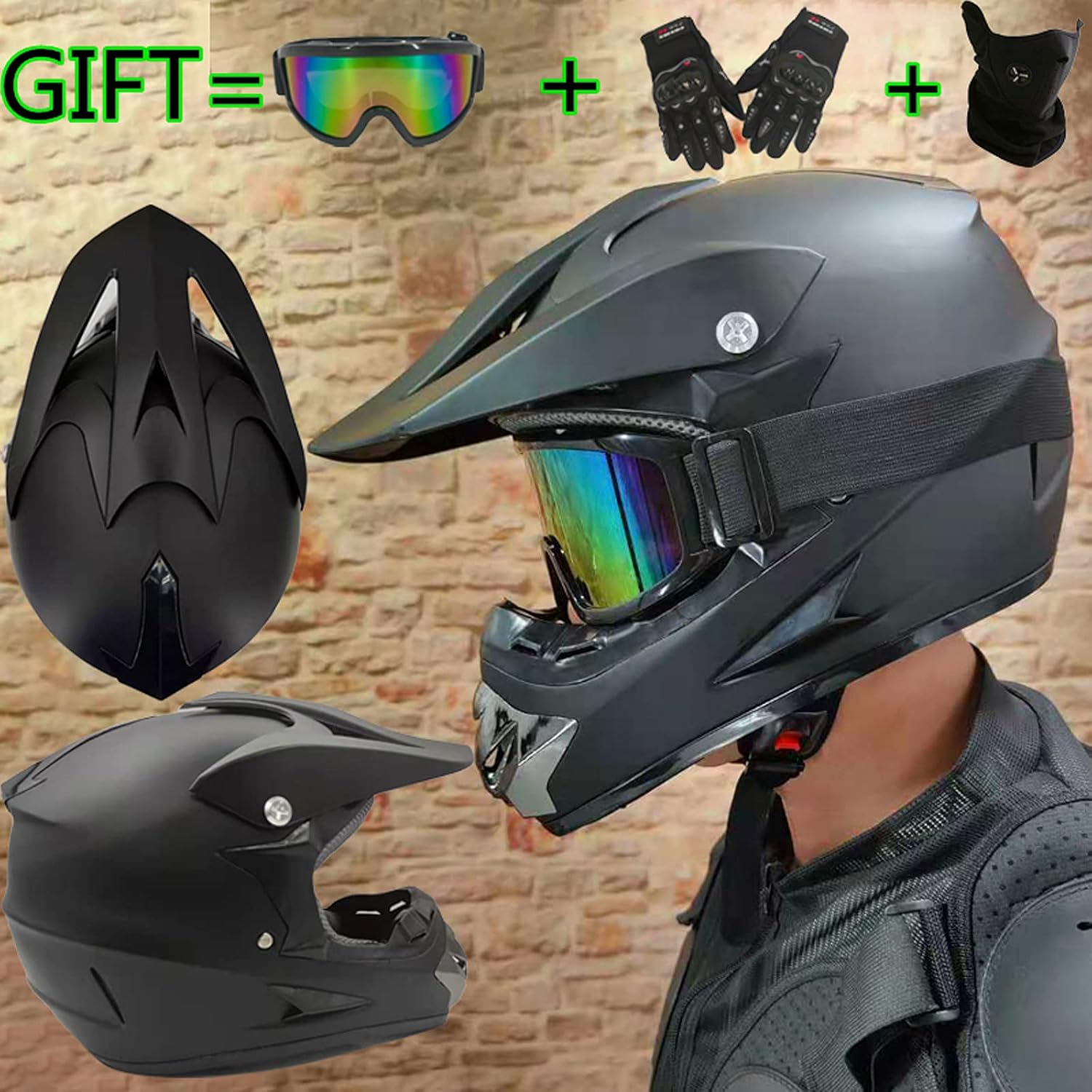Casque intégral noir Deadpool avec 4 tailles de doublure – Image 3