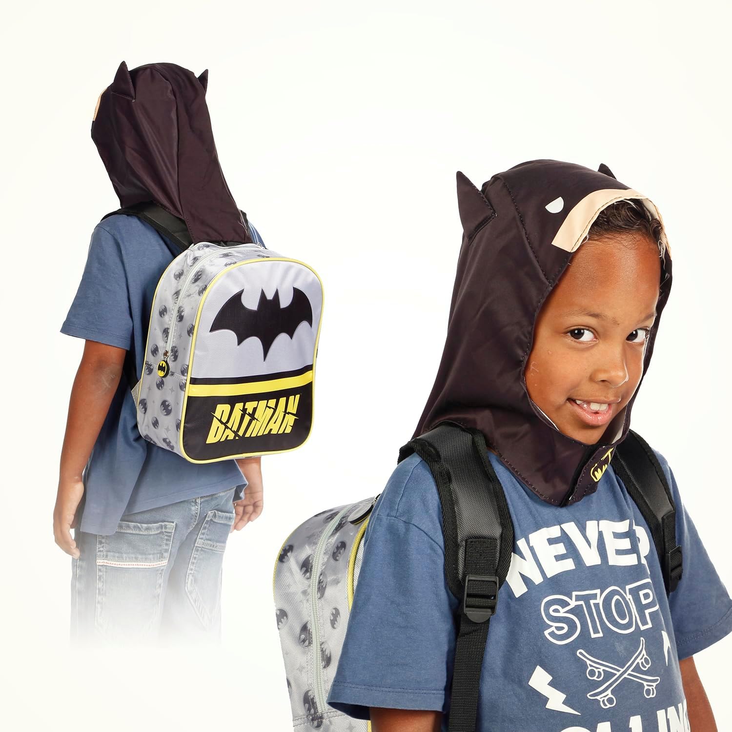 Sac à dos Batman Chibi à capuche gris, 26 x 31 cm, 8,5 L – Image 4