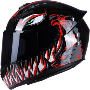 Casque de moto intégral rouge Harley Quinn adulte M