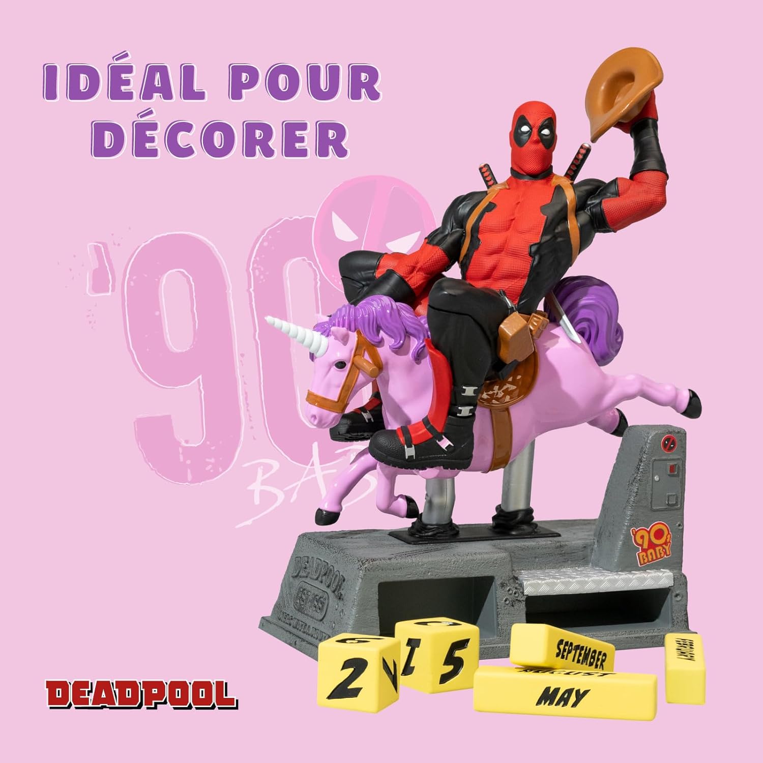 Calendrier perpétuel Deadpool Marvel en résine peinte à la main – Image 4