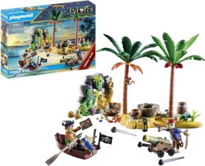Playmobil Pirates îlot au trésor avec canon et deux personnages dès 4 ans