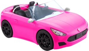 Barbie cabriolet rose 2 places aux roues qui tournent