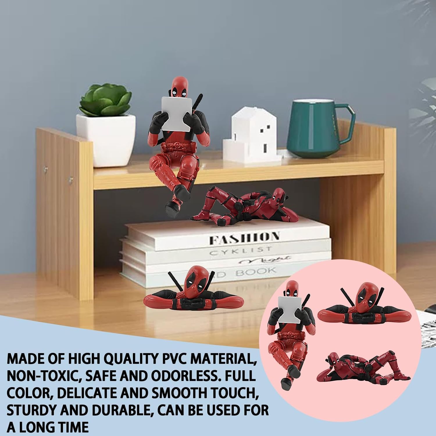Lot de 3 figurines Deadpool en PVC pour rétroviseur et intérieur de voiture – Image 4