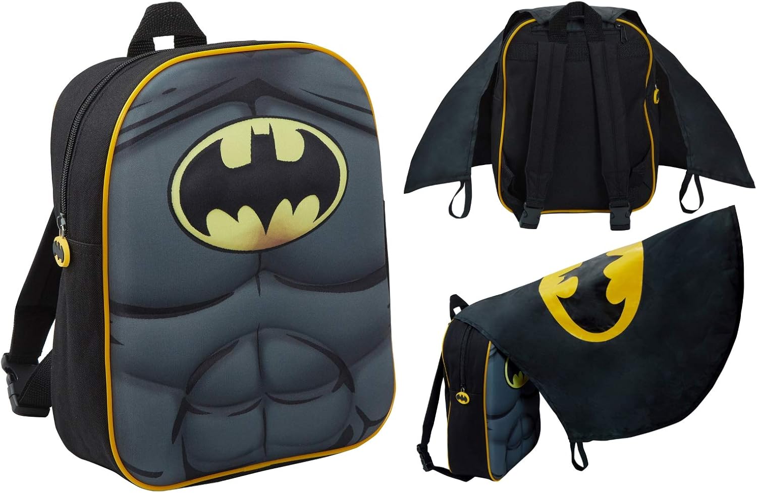 Sac à dos Batman 3D avec cape repliable pour enfants DC Comics