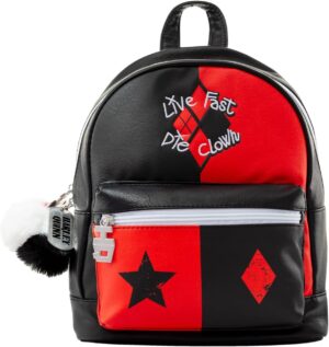 Sac à dos Harley Quinn rouge Live Fast Die Clown taille unique