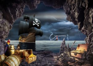 Fond photo bateau pirate 7x5FT en vinyle XY74
