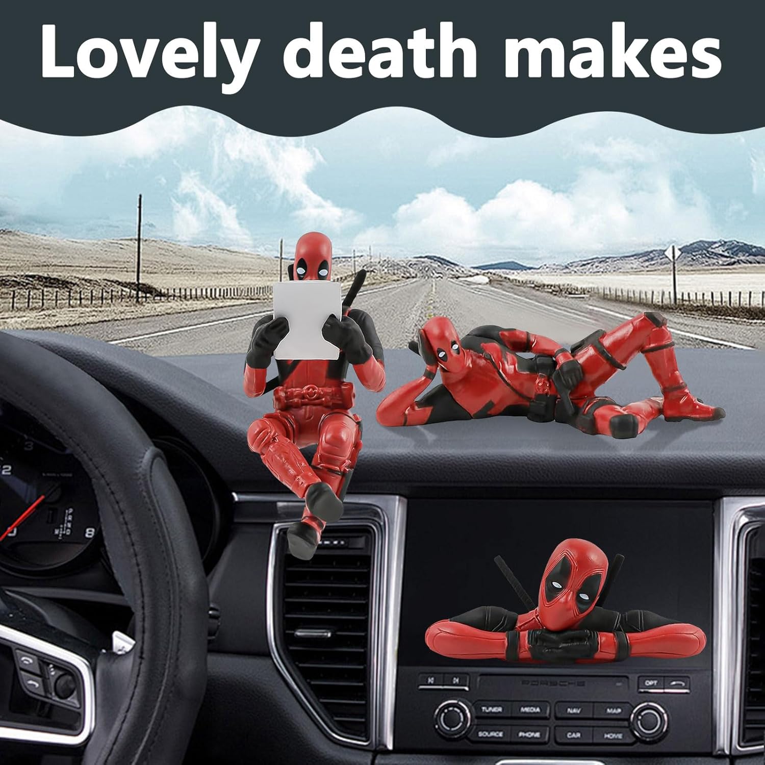 Lot de 3 figurines Deadpool pour décoration de voiture – Image 5