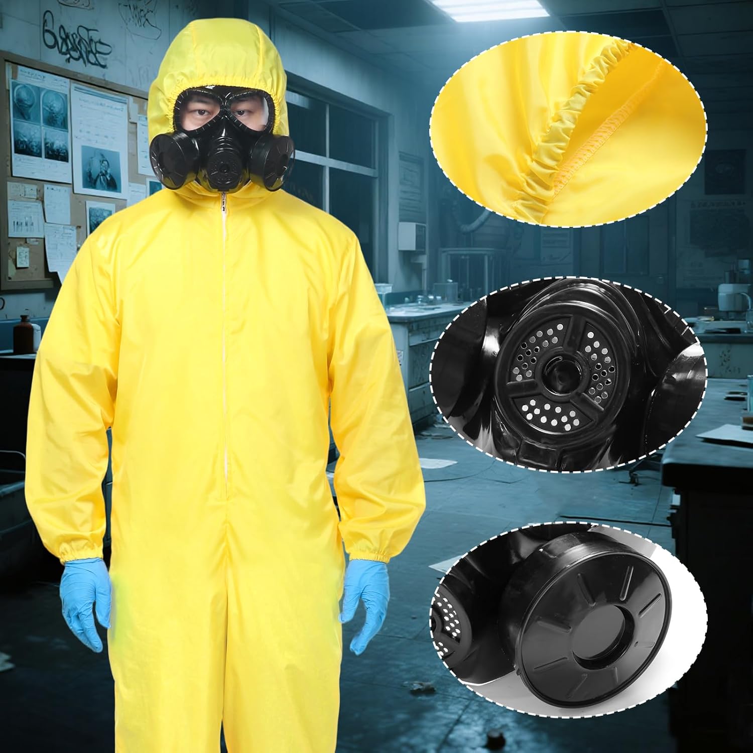 Déguisement Breaking Bad Hazmat jaune avec accessoires XXL – Image 5