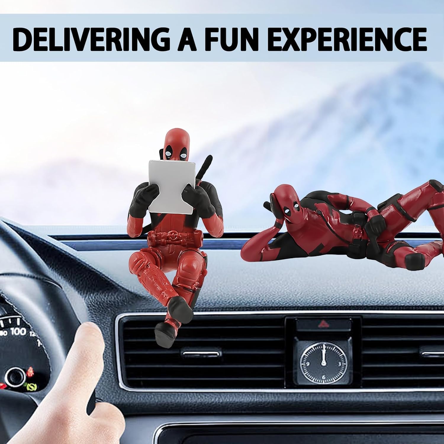 Lot de 3 figurines Deadpool en PVC pour rétroviseur et intérieur de voiture – Image 5