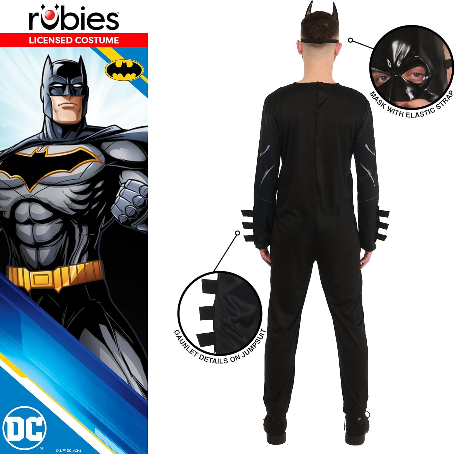Déguisement adulte DC Batman avec cape et masque – Image 4