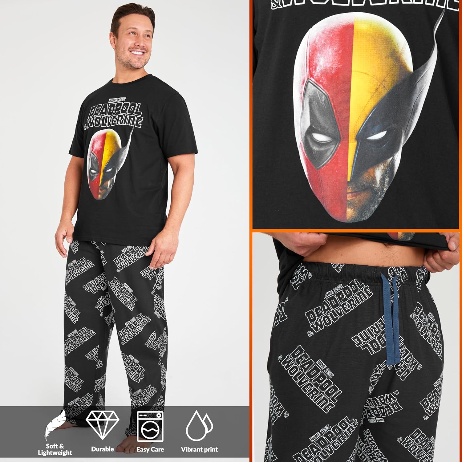 Pyjama homme Marvel Deadpool & Wolverine avec pantalon long – Image 3